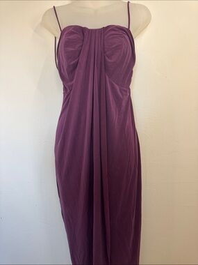 Anthropologie Strappy Plum Hi Low Dress Smock back Romantic Feminine Goth
